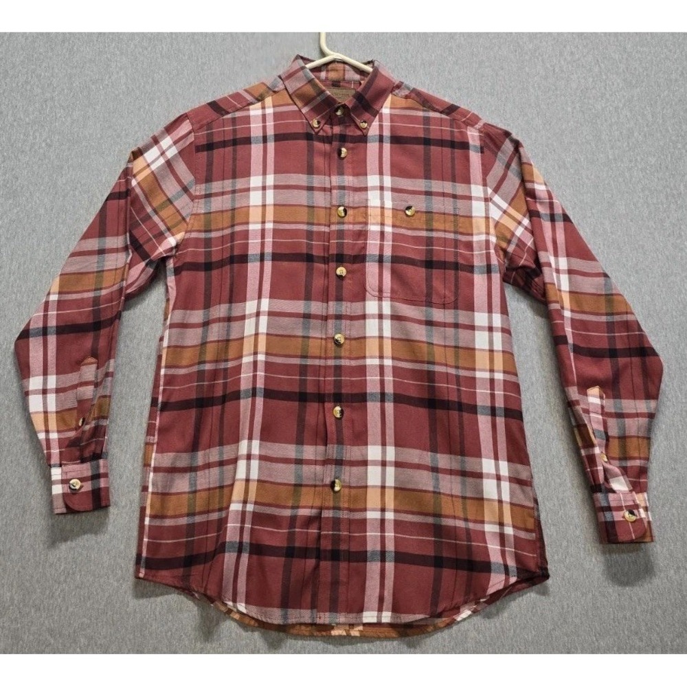 ClearWater Outfitters Shirt Mens S Multicolor Plaid Cotton Pleated Button Down